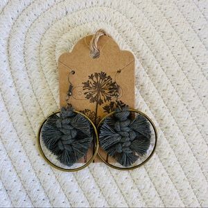 Handmade macrame leaf hoops